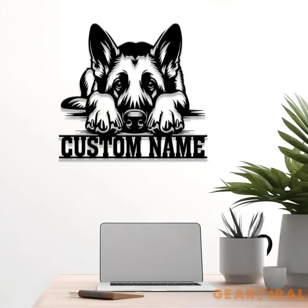Custom Name German Shepherd Metal Sign with Led Light German Shepherd Sign Personalized Dog Sign Dog Monogram Dog Mom