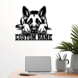 Custom Name German Shepherd Metal Sign with Led Light German Shepherd Sign Personalized Dog Sign Dog Monogram Dog Mom