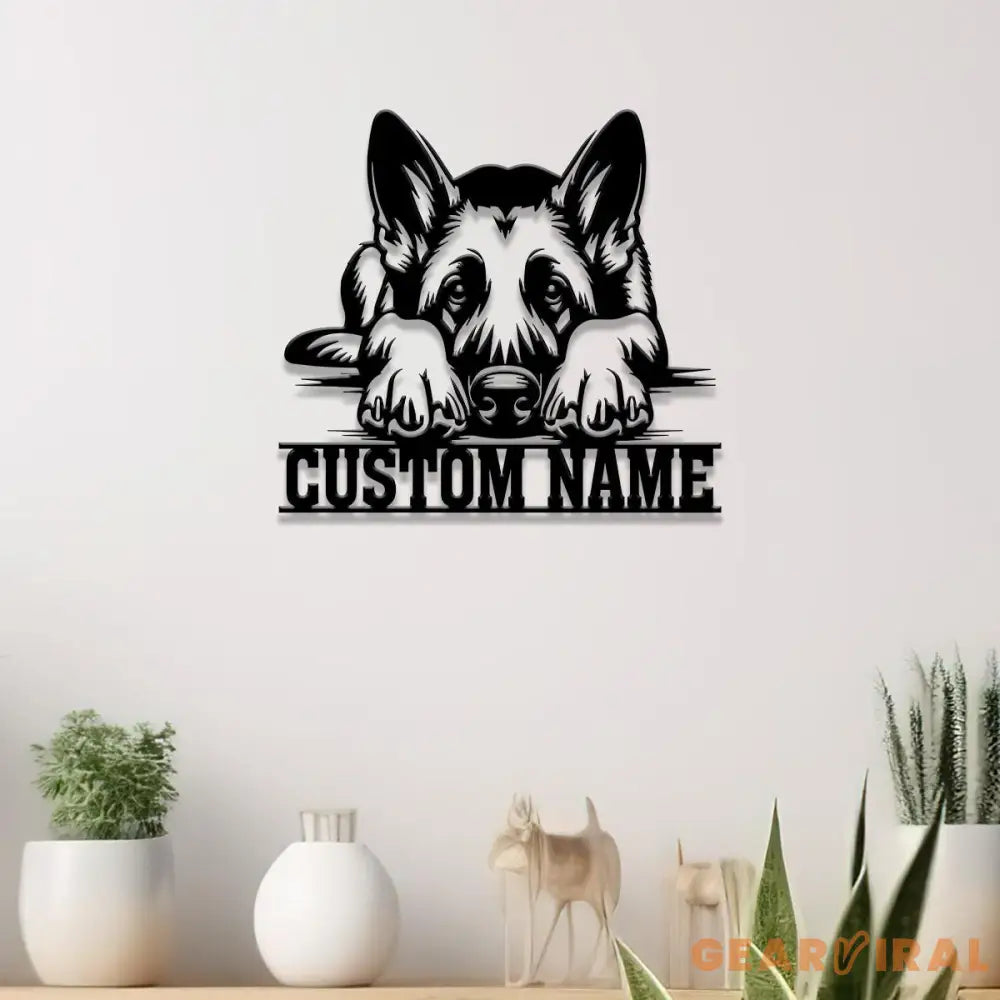 Custom Name German Shepherd Metal Sign with Led Light German Shepherd Sign Personalized Dog Sign Dog Monogram Dog Mom