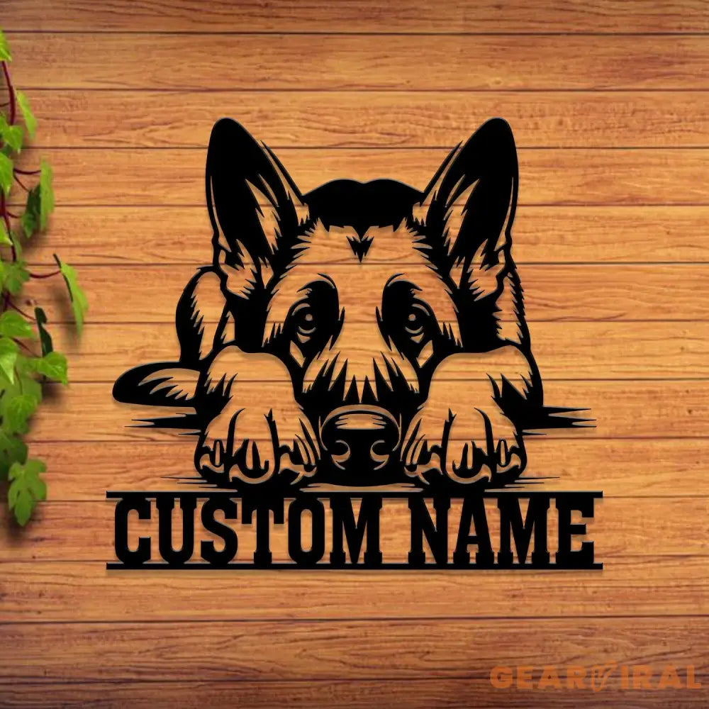 Custom Name German Shepherd Metal Sign with Led Light German Shepherd Sign Personalized Dog Sign Dog Monogram Dog Mom
