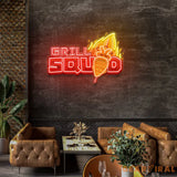 Custom Name Grill Squid Artwork Led Neon Sign Light