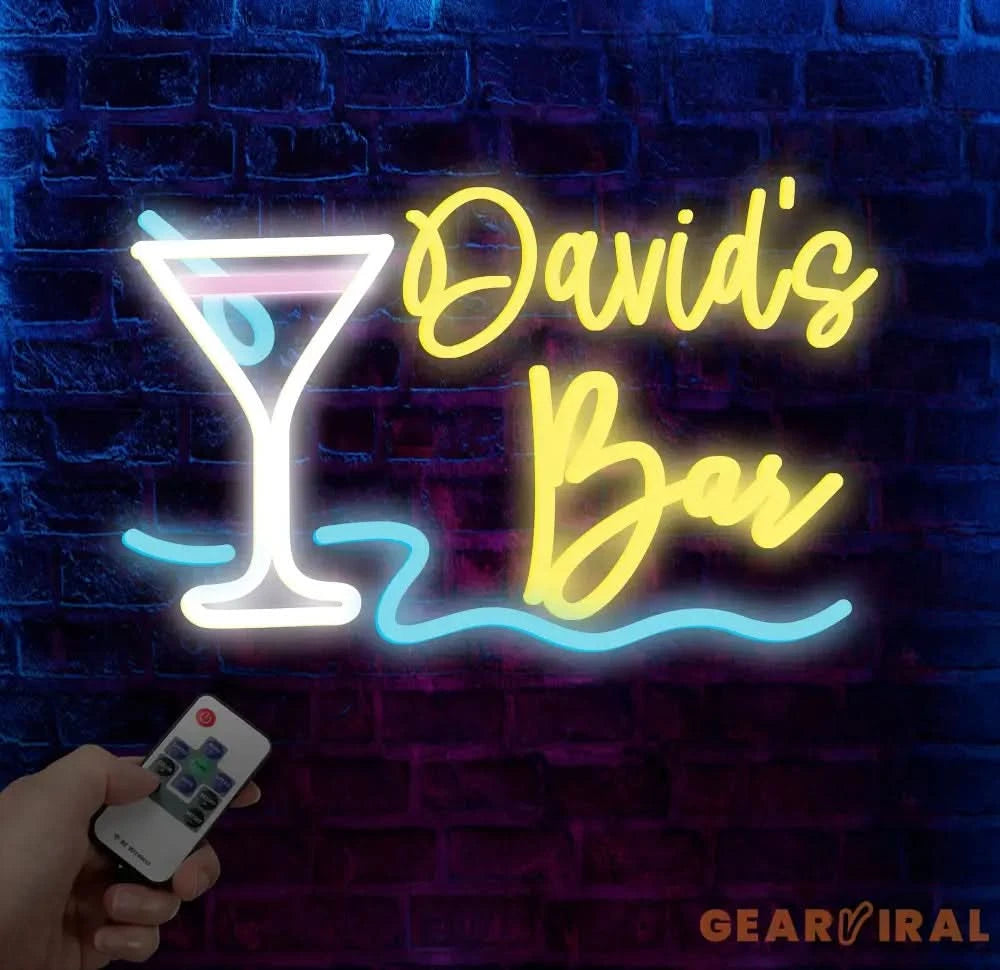 Custom Name Home Bar Neon Sign Personalized Home Bar Neon Sign Home Wall Decor Bar Led Sign Pub Led Signs Cocktails