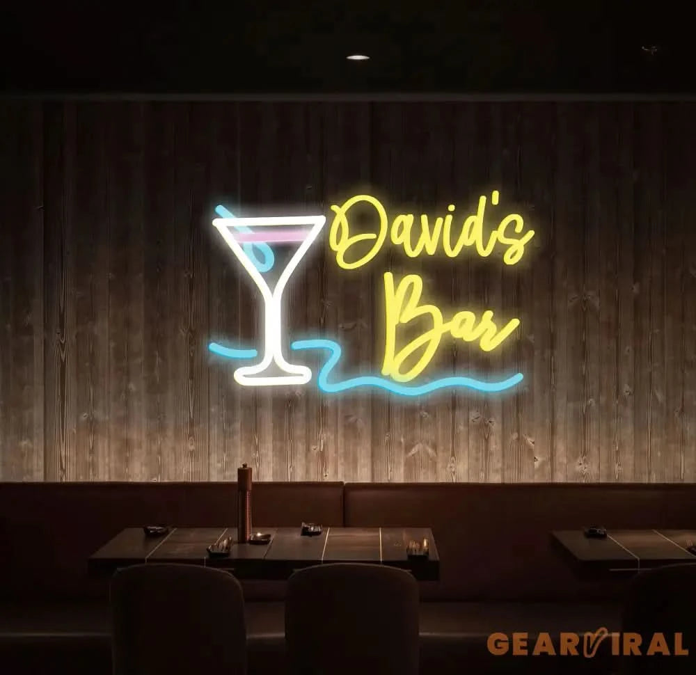 Custom Name Home Bar Neon Sign Personalized Home Bar Neon Sign Home Wall Decor Bar Led Sign Pub Led Signs Cocktails