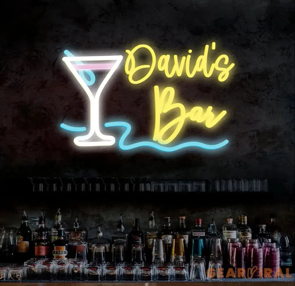 Custom Name Home Bar Neon Sign Personalized Home Bar Neon Sign Home Wall Decor Bar Led Sign Pub Led Signs Cocktails