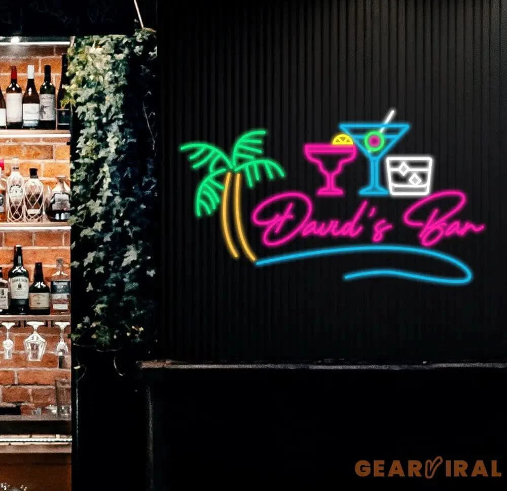 Custom Name Home Bar Neon Sign Personalized Home Bar Neon Sign Home Wall Decor Bar Led Sign Pub Led Signs Cocktails