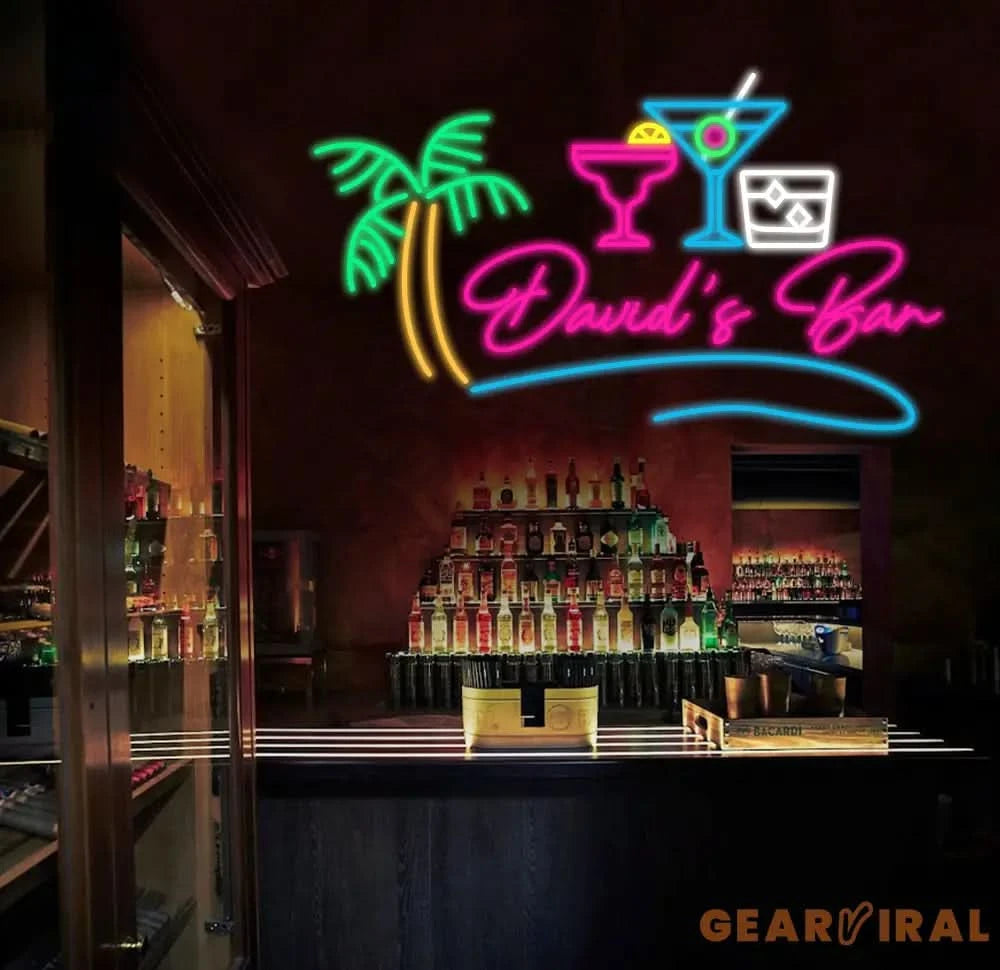 Custom Name Home Bar Neon Sign Personalized Home Bar Neon Sign Home Wall Decor Bar Led Sign Pub Led Signs Cocktails