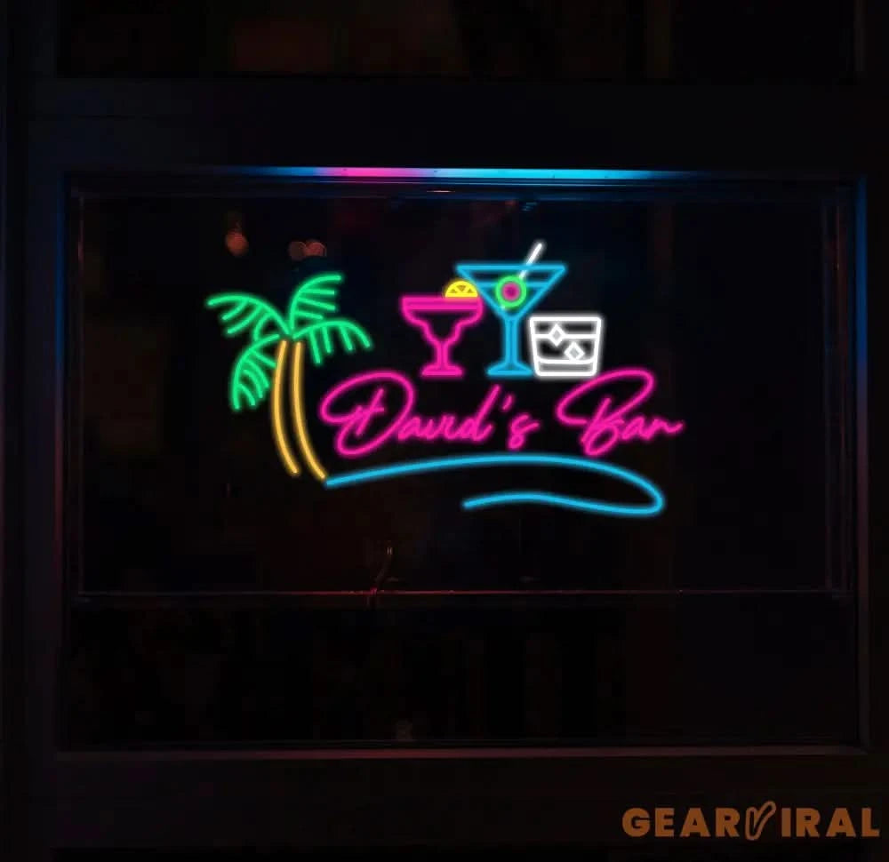 Custom Name Home Bar Neon Sign Personalized Home Bar Neon Sign Home Wall Decor Bar Led Sign Pub Led Signs Cocktails