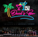 Custom Name Home Bar Neon Sign Personalized Home Bar Neon Sign Home Wall Decor Bar Led Sign Pub Led Signs Cocktails