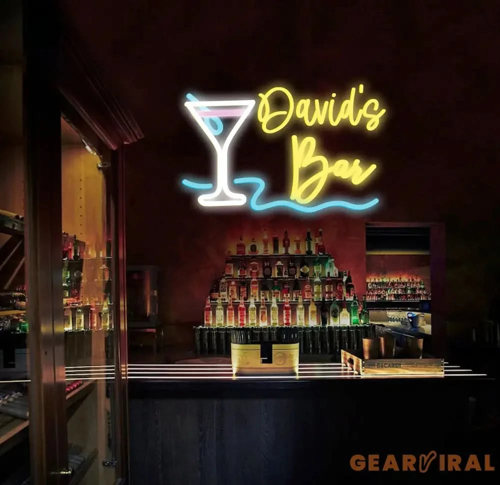 Custom Name Home Bar Neon Sign Personalized Home Bar Neon Sign Home Wall Decor Bar Led Sign Pub Led Signs Cocktails