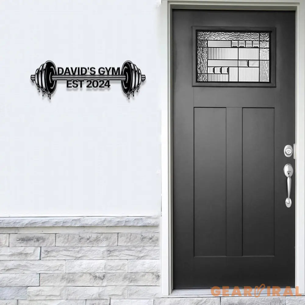 Custom Name Home Gym Metal Sign Powerlifting Metal Wall Art Personalized Home Gym Sign Fitness Decor Gift for Dad