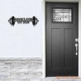 Custom Name Home Gym Metal Sign Powerlifting Metal Wall Art Personalized Home Gym Sign Fitness Decor Gift for Dad