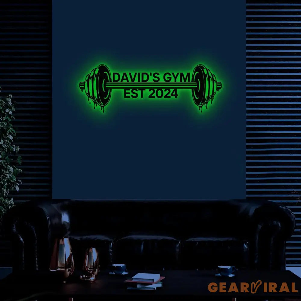 Custom Name Home Gym Metal Sign Powerlifting Metal Wall Art Personalized Home Gym Sign Fitness Decor Gift for Dad