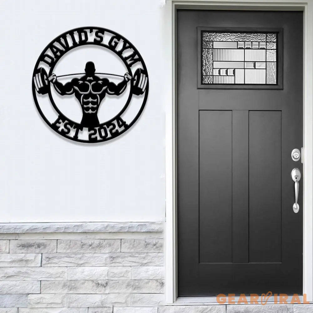Custom Name Home Gym Metal Sign Powerlifting Metal Wall Art Personalized Home Gym Sign Fitness Decor Gift for Dad