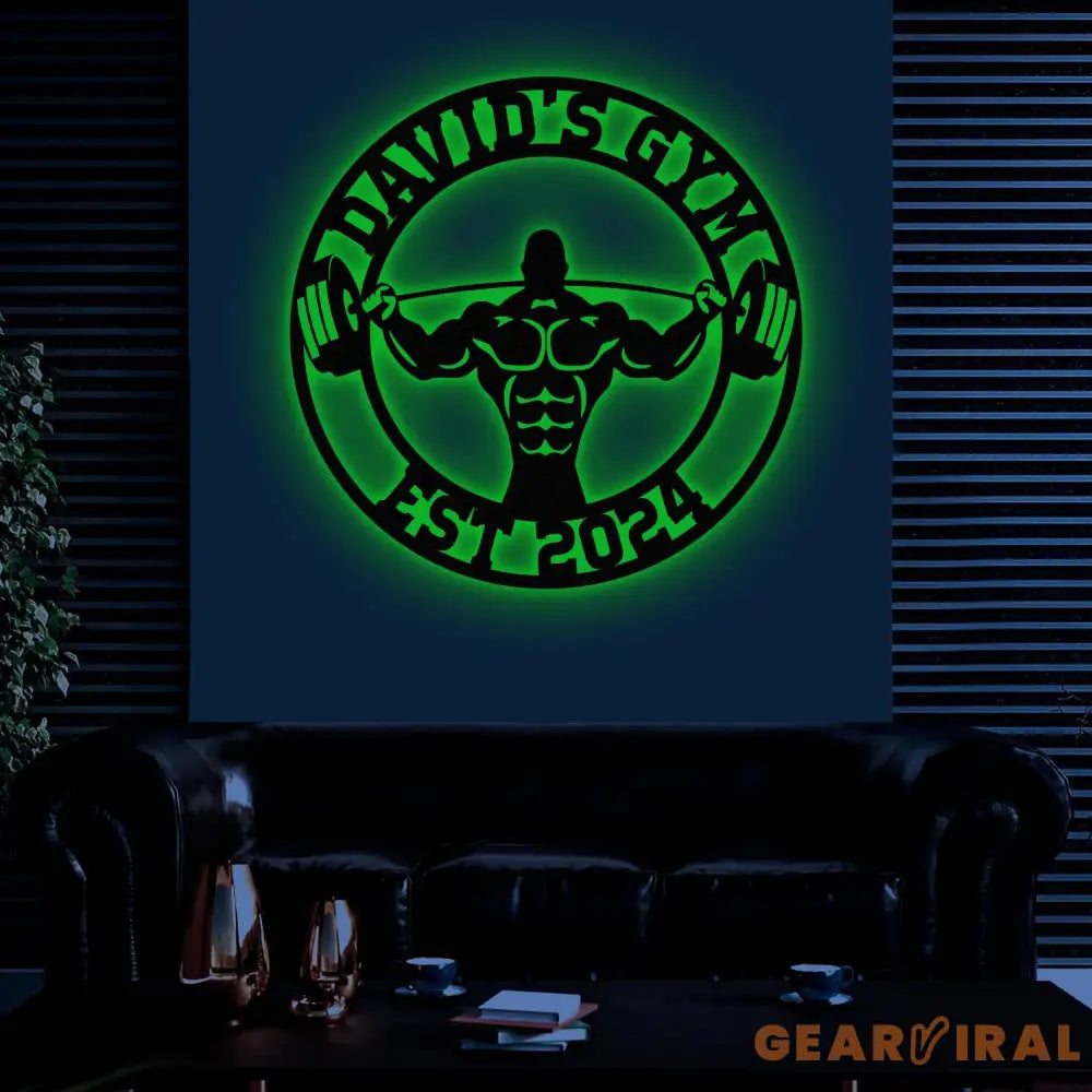 Custom Name Home Gym Metal Sign Powerlifting Metal Wall Art Personalized Home Gym Sign Fitness Decor Gift for Dad