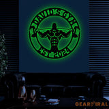 Custom Name Home Gym Metal Sign Powerlifting Metal Wall Art Personalized Home Gym Sign Fitness Decor Gift for Dad