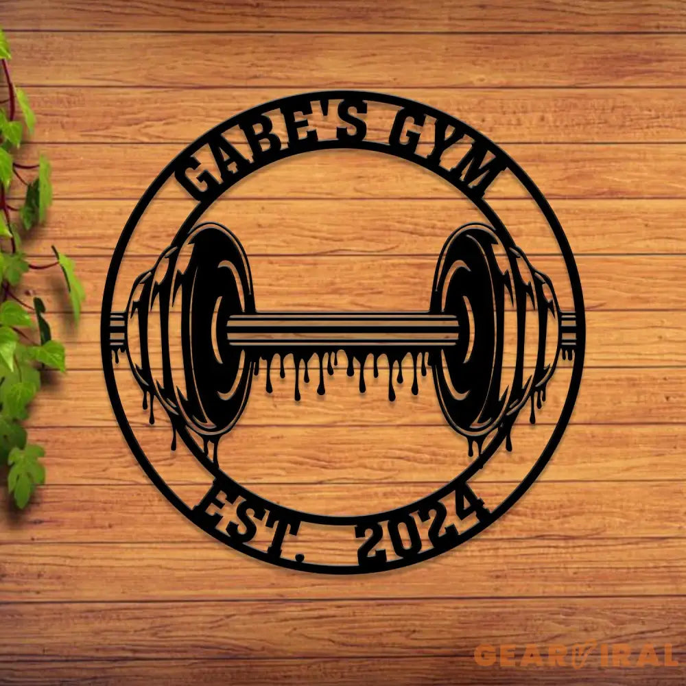 Custom Name Home Gym Metal Sign Powerlifting Metal Wall Art Personalized Home Gym Sign Fitness Decor Gift for Dad