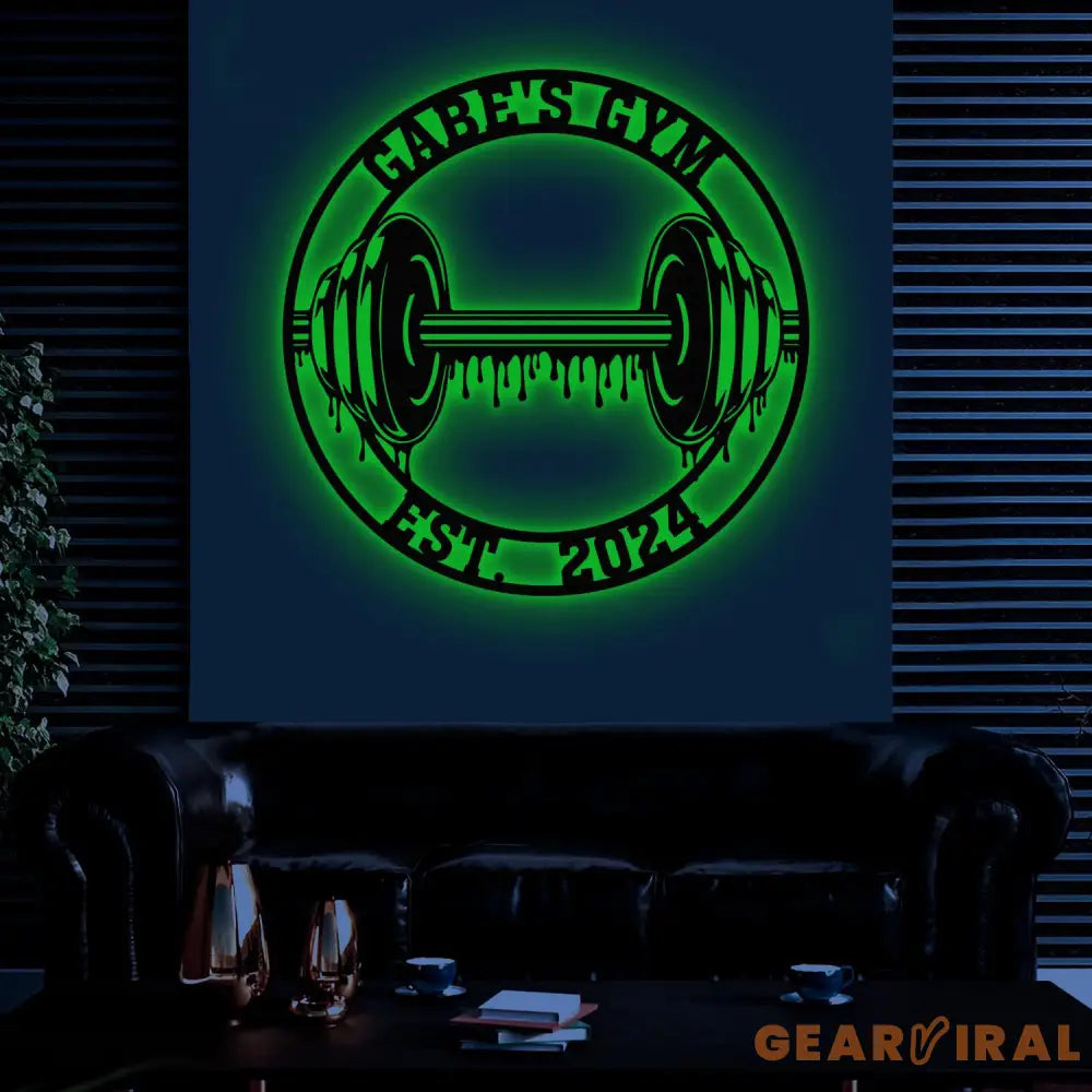 Custom Name Home Gym Metal Sign Powerlifting Metal Wall Art Personalized Home Gym Sign Fitness Decor Gift for Dad