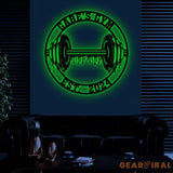 Custom Name Home Gym Metal Sign Powerlifting Metal Wall Art Personalized Home Gym Sign Fitness Decor Gift for Dad
