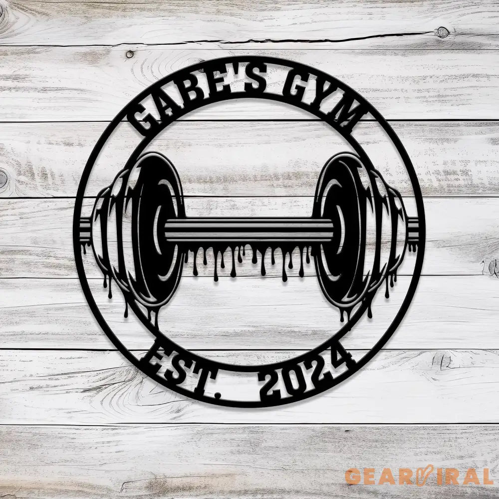 Custom Name Home Gym Metal Sign Powerlifting Metal Wall Art Personalized Home Gym Sign Fitness Decor Gift for Dad