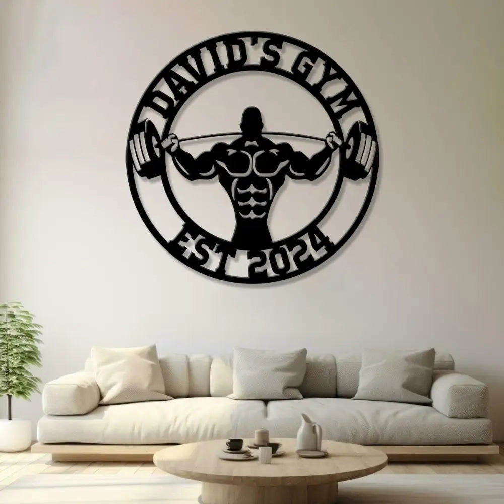 Custom Name Home Gym Metal Sign Powerlifting Metal Wall Art Personalized Home Gym Sign Fitness Decor Gift for Dad