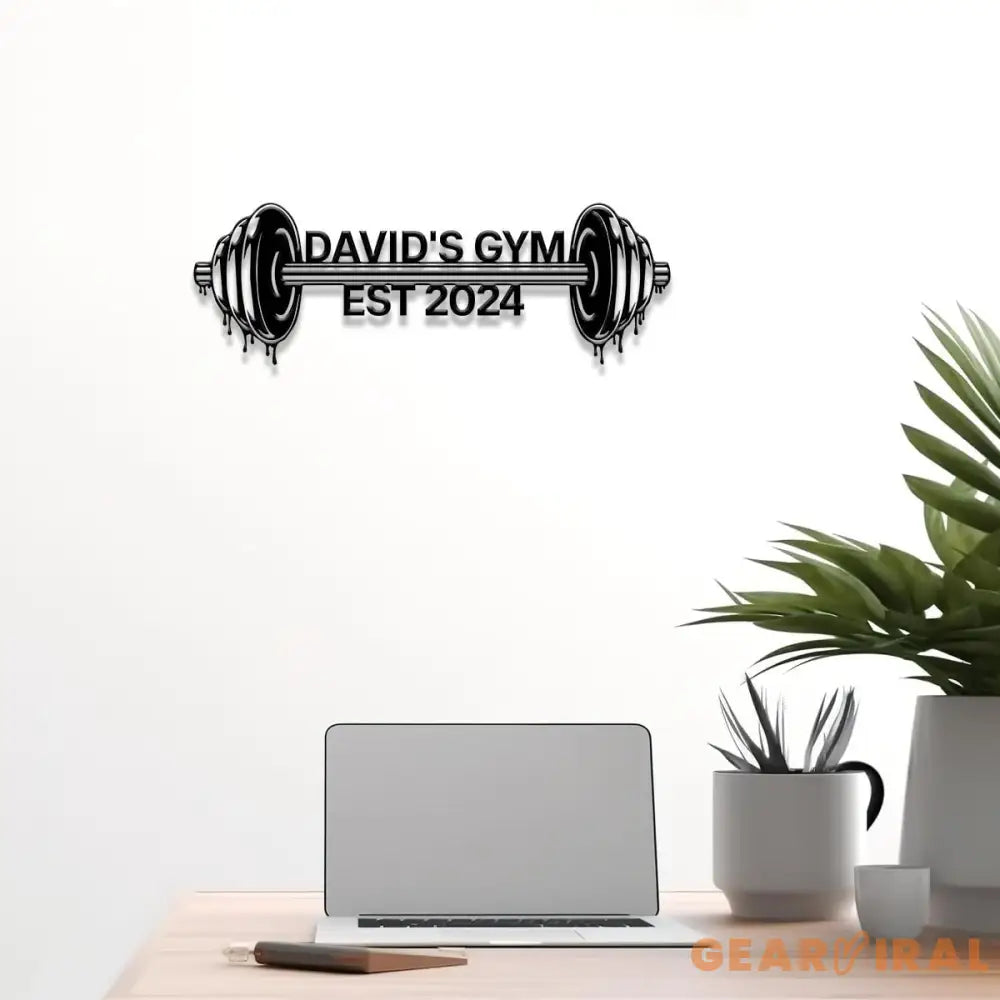 Custom Name Home Gym Metal Sign Powerlifting Metal Wall Art Personalized Home Gym Sign Fitness Decor Gift for Dad