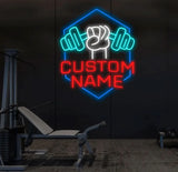 Custom Name Home Gym Neon Sign Gym Sign Home Gym Decor Gift for Gym Lover Workout Room Wall Decor Fitness Decoration