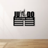Custom Name Judo Medal Display Medal Hanger Metal, Custom Medal Hanger With Led Light,Custom Judo Player Holder, Sport Award Showcase, Judo Metal Holder