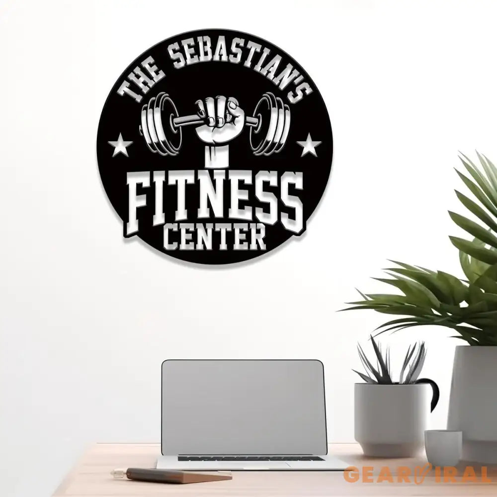 Custom Name Metal Fitness Center Sign with Led Light Metal Gym Sign Home Gym Sign Cross Fit Sign Gymer Gifts Gift for
