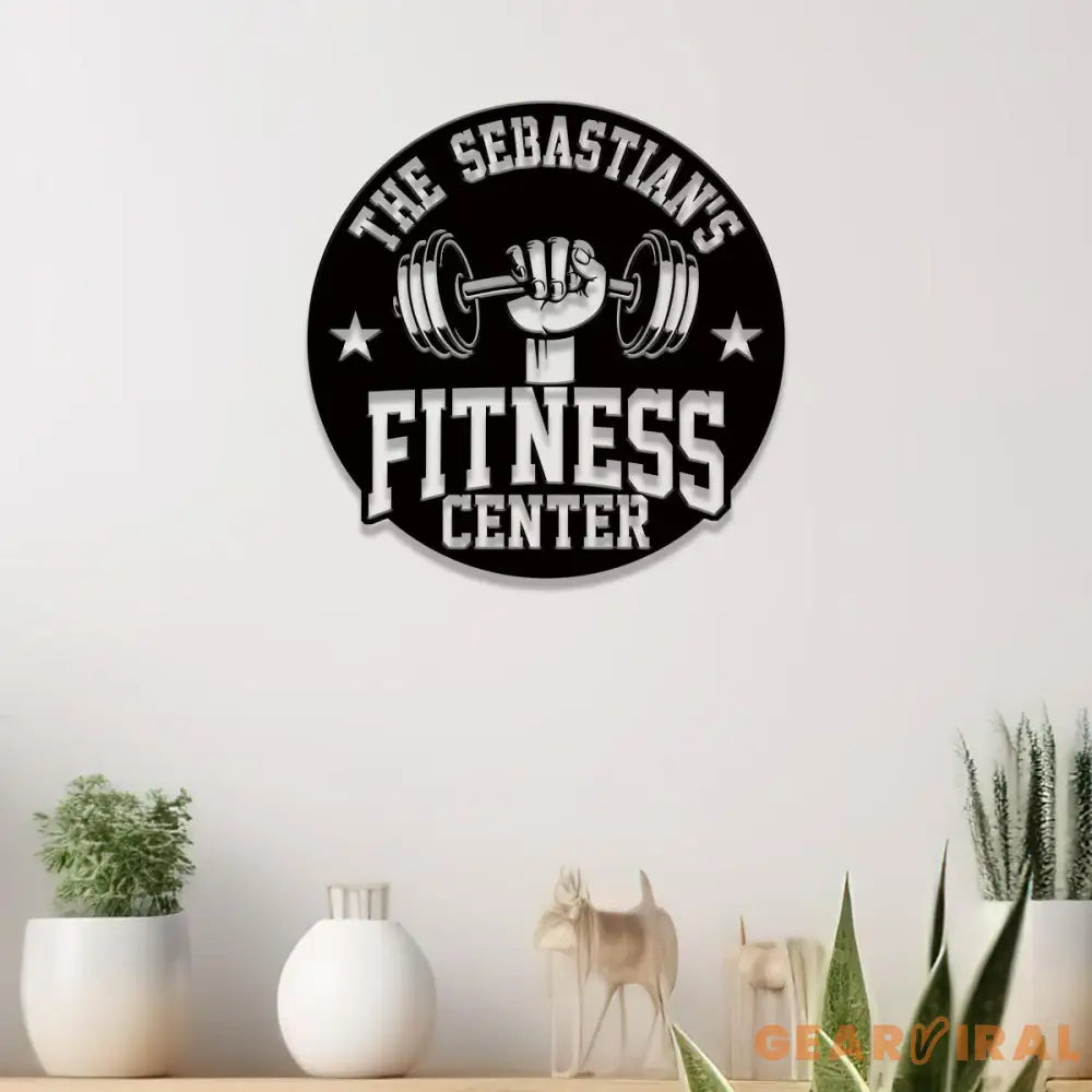 Custom Name Metal Fitness Center Sign with Led Light Metal Gym Sign Home Gym Sign Cross Fit Sign Gymer Gifts Gift for