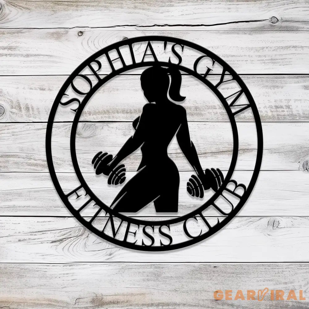Custom Name Metal Fitness Club Sign with Led Light Women’s Fitness Sign Metal Gym Sign Home Gym Art Signs for Workout
