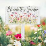 Custom Name Metal Garden Sign Flower Garden Sign Fairy Garden Stake Outdoor Garden Yard Decor Metal Fairy Garden Art