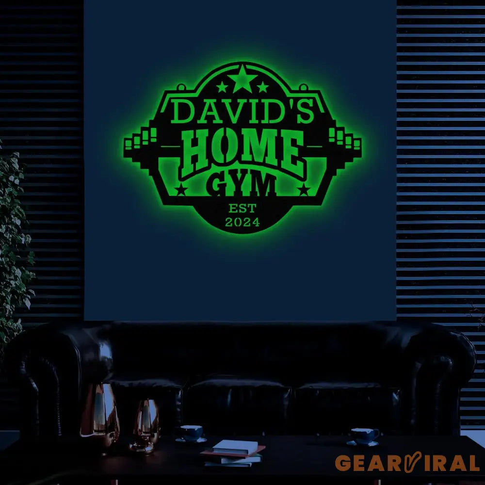 Custom Name Metal Home Gym Sign with Led Light Metal Gym Sign Cross Fit Sign Fitness Decor Gymer Gifts Gift for Dad