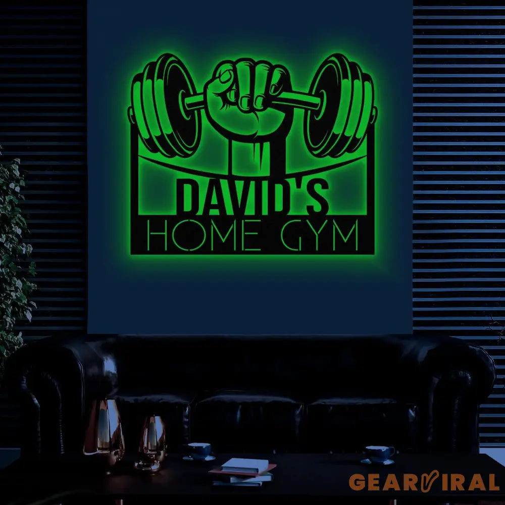 Custom Name Metal Home Gym Sign with Led Light Metal Gym Sign Cross Fit Sign Fitness Decor Gymer Gifts Gift for Dad