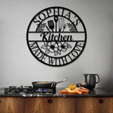 Custom Name Metal Kitchen Sign with Led Light Kitchen Decor Name Kitchen Sign Kitchen Wall Art Pantry Sign Gift for