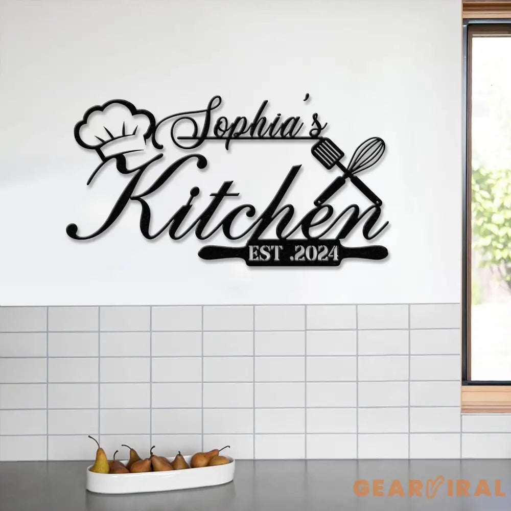 Custom Name Metal Kitchen Sign with Led Light Kitchen Decor Name Kitchen Sign Kitchen Wall Art Pantry Sign Gift for