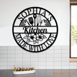 Custom Name Metal Kitchen Sign with Led Light Kitchen Decor Name Kitchen Sign Kitchen Wall Art Pantry Sign Gift for