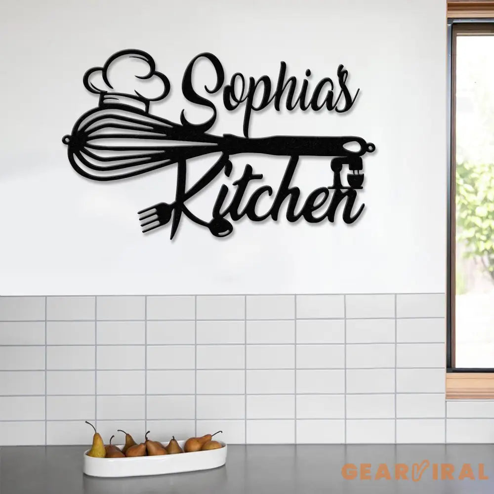 Custom Name Metal Kitchen Sign with Led Light Kitchen Decor Name Kitchen Sign Kitchen Wall Art Pantry Sign Gift for