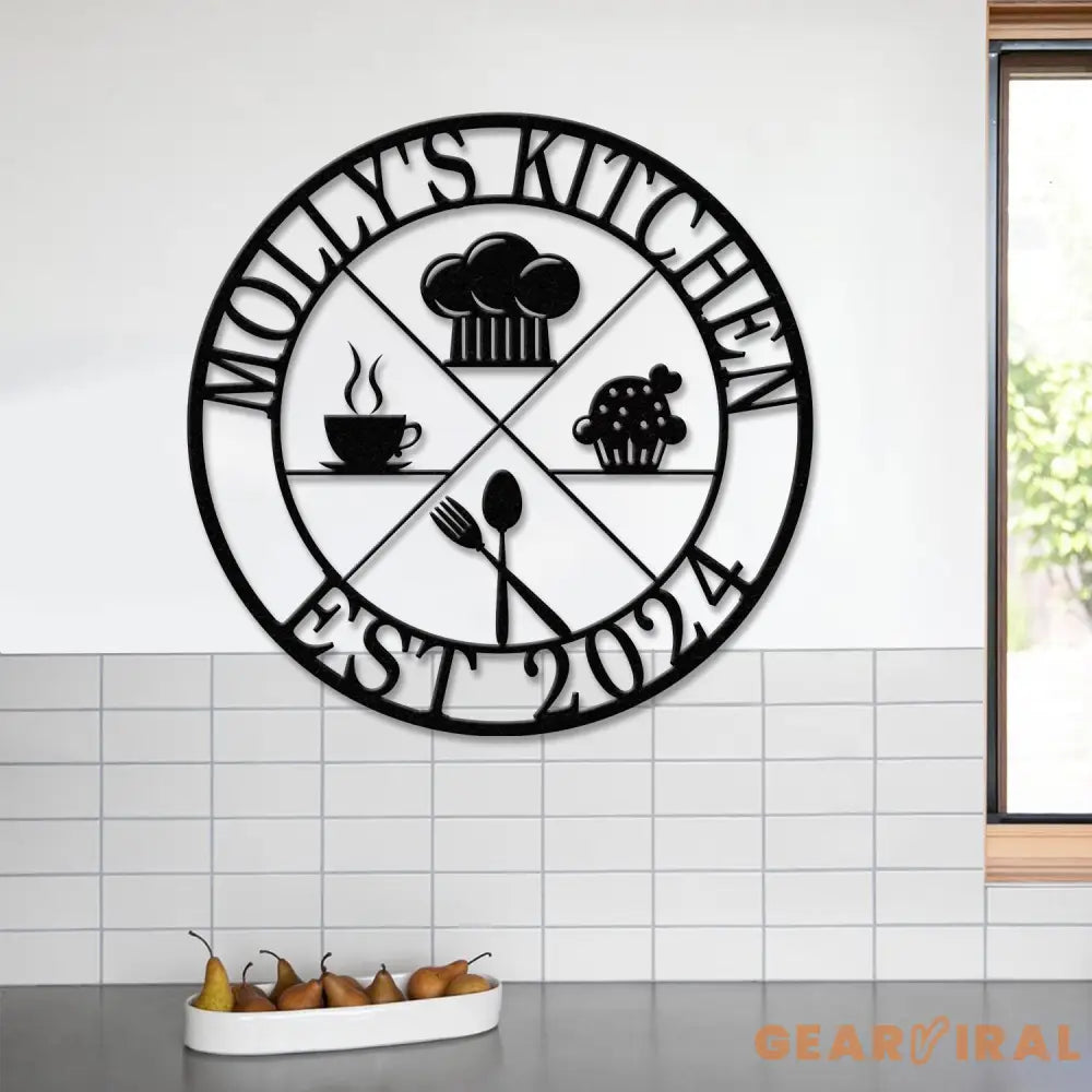 Custom Name Metal Kitchen Sign with Led Light Kitchen Decor Name Kitchen Sign Kitchen Wall Art Pantry Sign Gift for