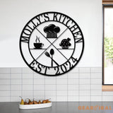 Custom Name Metal Kitchen Sign with Led Light Kitchen Decor Name Kitchen Sign Kitchen Wall Art Pantry Sign Gift for