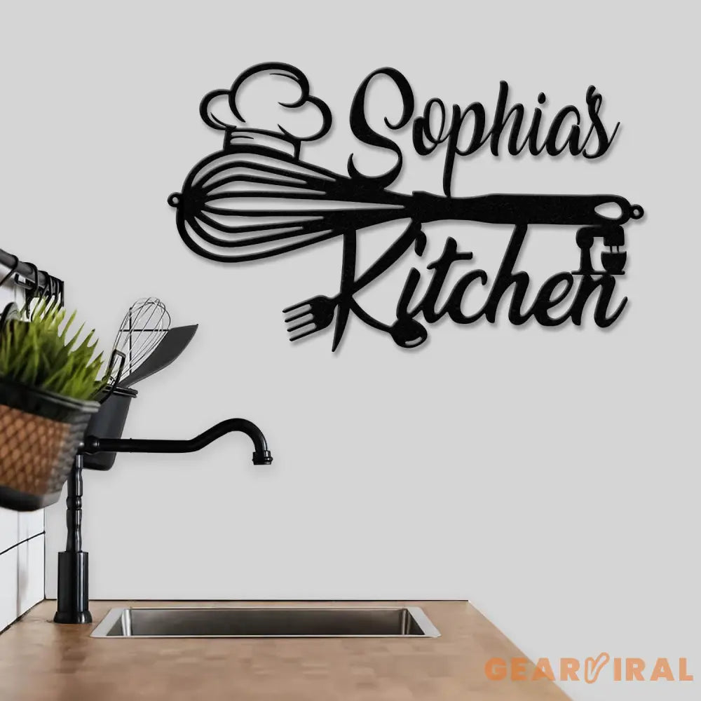 Custom Name Metal Kitchen Sign with Led Light Kitchen Decor Name Kitchen Sign Kitchen Wall Art Pantry Sign Gift for