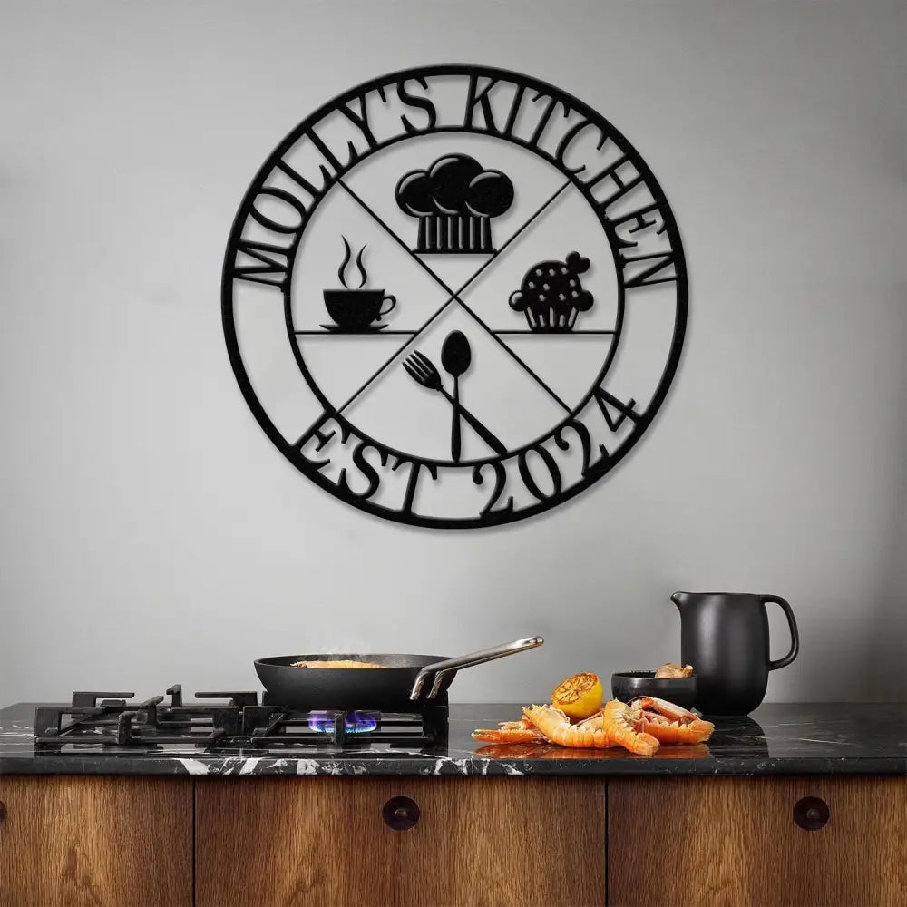 Custom Name Metal Kitchen Sign with Led Light Kitchen Decor Name Kitchen Sign Kitchen Wall Art Pantry Sign Gift for