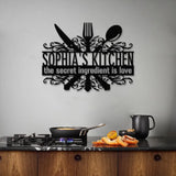 Custom Name Metal Kitchen Sign with Led Light Kitchen Decor Name Kitchen Sign Kitchen Wall Art Pantry Sign Gift for
