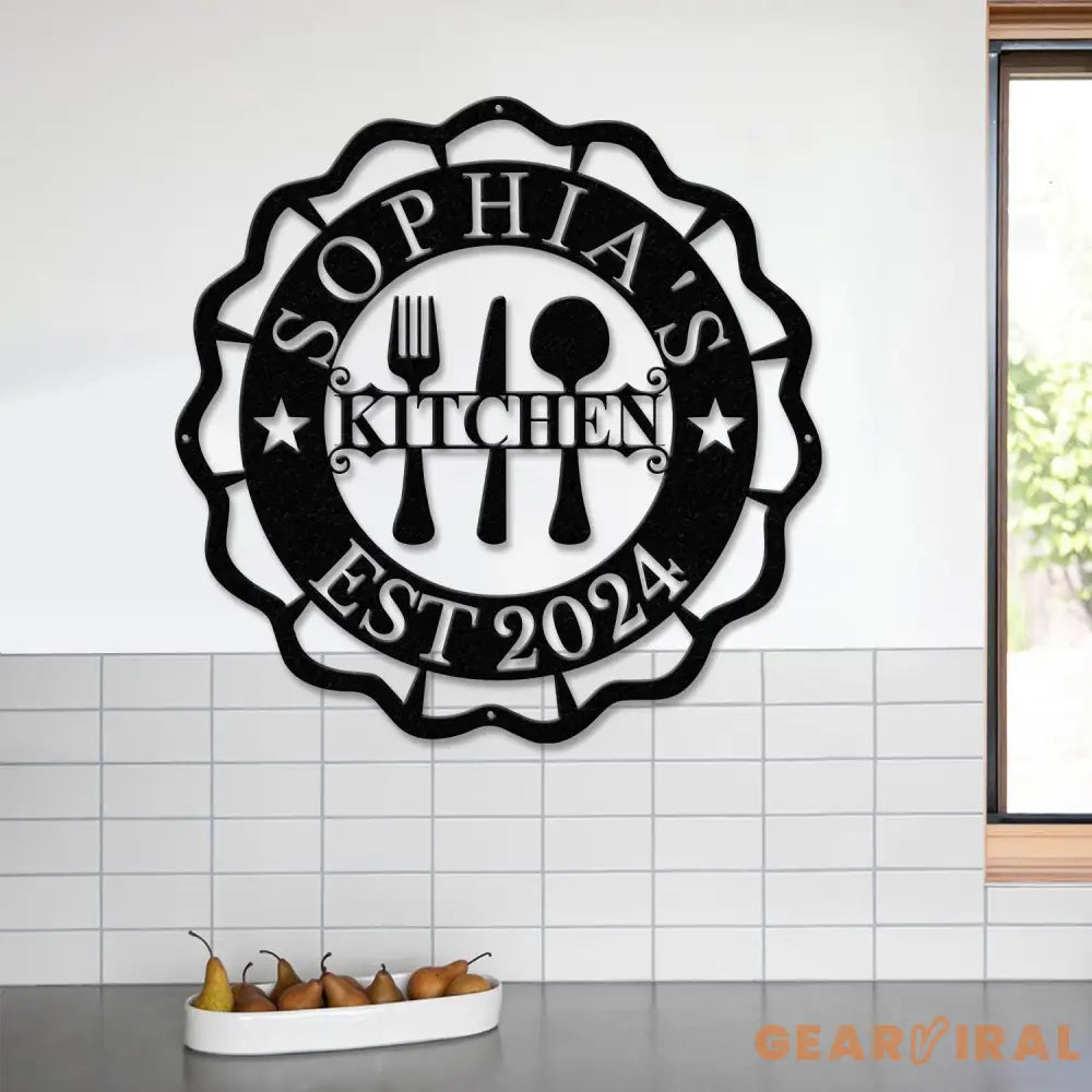 Custom Name Metal Kitchen Sign with Led Light Kitchen Decor Name Kitchen Sign Kitchen Wall Art Pantry Sign Gift for