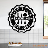 Custom Name Metal Kitchen Sign with Led Light Kitchen Decor Name Kitchen Sign Kitchen Wall Art Pantry Sign Gift for