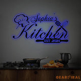 Custom Name Metal Kitchen Sign with Led Light Kitchen Decor Name Kitchen Sign Kitchen Wall Art Pantry Sign Gift for
