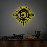 Custom Name Metal Kitchen Sign with Led Light, Kitchen Decor, Name Kitchen Sign, Kitchen Wall Art, Pantry Sign, Gift for Grandma Mom