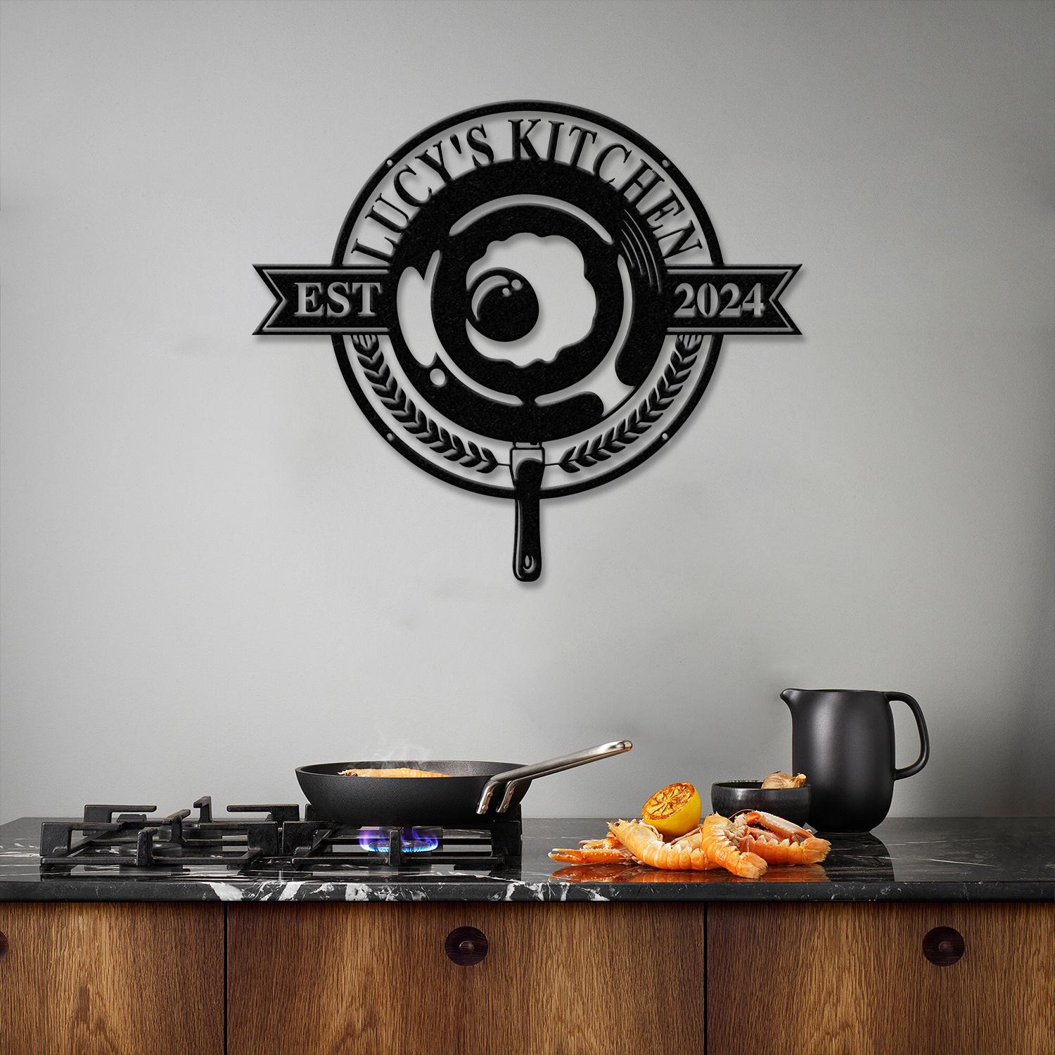 Custom Name Metal Kitchen Sign with Led Light, Kitchen Decor, Name Kitchen Sign, Kitchen Wall Art, Pantry Sign, Gift for Grandma Mom