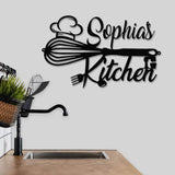 Custom Name Metal Kitchen Sign with Led Light, Kitchen Decor, Name Kitchen Sign, Kitchen Wall Art, Pantry Sign, Gift for Grandma Mom