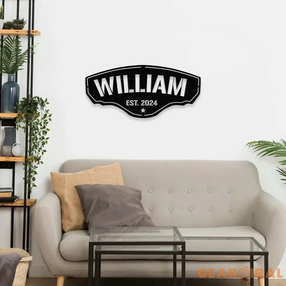 Custom Name Metal Sign Family Name Sign Personalized Split Letter Last Name Family Wall Sign Outdoor Door Monogram