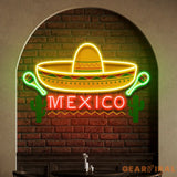 Custom Name Mexican Hat Logo Sombrero Artwork Led Neon Sign Light